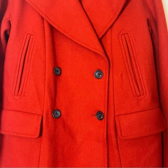 Vince Camuto Wool Blend Three Quarter Coat in Vermillion, Size Small - Picture 3 of 12